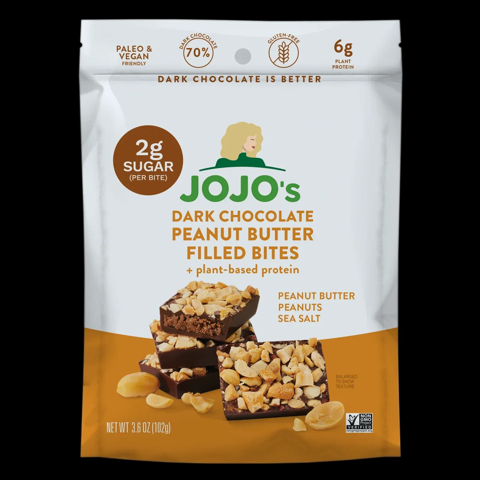 JOJO's Organic Dark Chocolate Peanut Butter Filled Bars