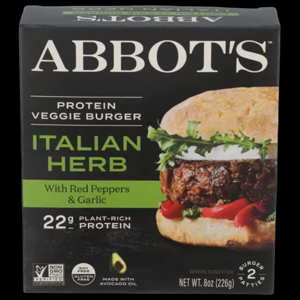 Abbot's Italian Herb Protein Veggie Burger 2 Count