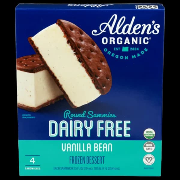 Alden's Organic Vanilla Bean Dairy Free Ice Cream Sandwiches