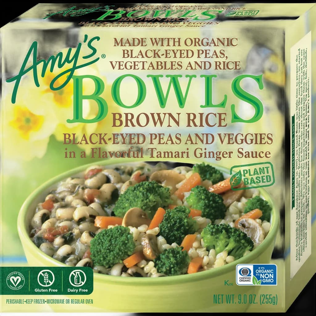 Amy's Frozen Bowls, Brown Rice, Black-Eyed Peas & Veggies