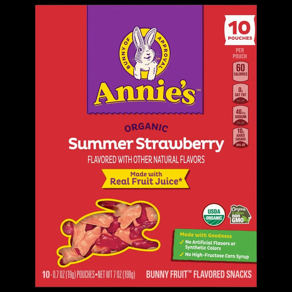 Annie's Organic Bunny Summer Strawberry Fruit Flavored Snacks