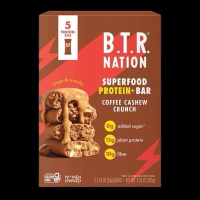 B.T.R. Nation Coffee Cashew Crunch Superfood Protein Bar