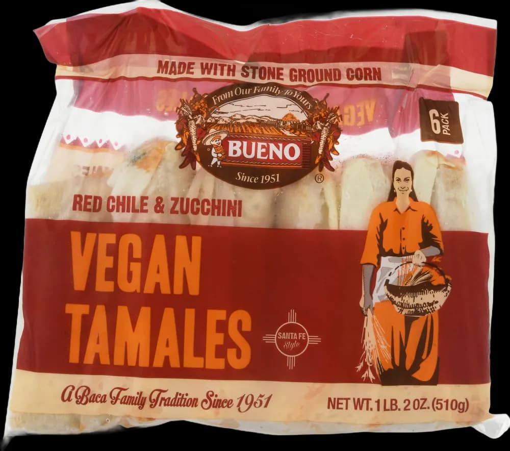 Bueno Tamales, Vegan, Red Chile & Zucchini, 6 Pack