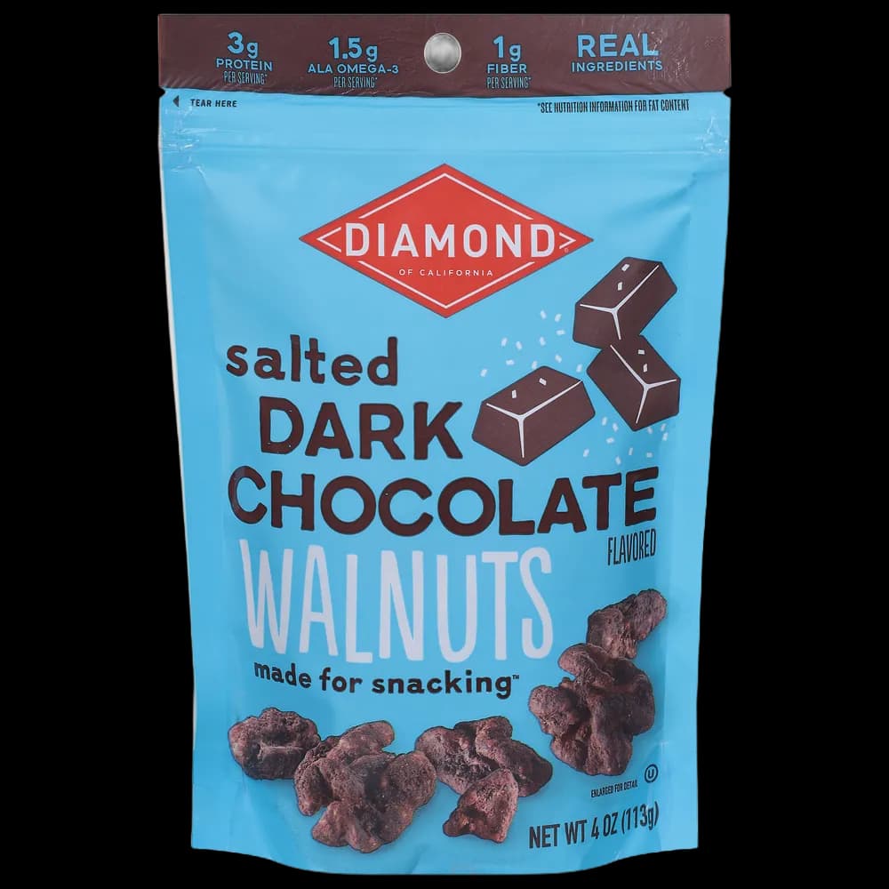 Diamond of California Walnuts, Dark Chocolate Flavored, Salted