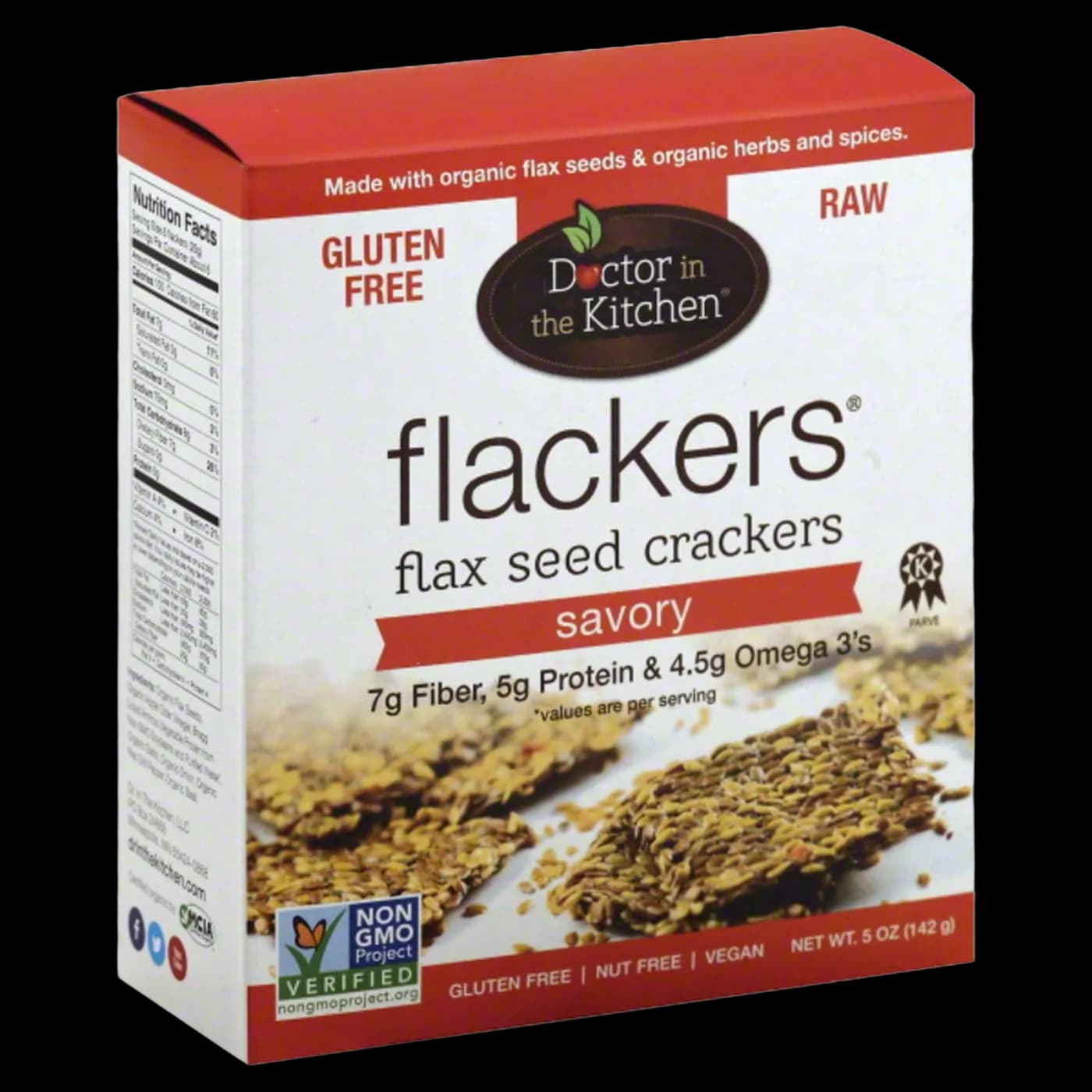Flackers Crackers, Organic, Plant-Based, Savory, Flax Seed