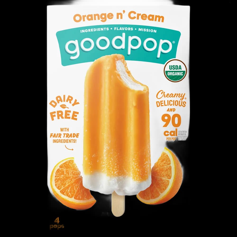 GoodPop Orange n' Cream Organic, Dairy-Free Frozen Fruit Bars