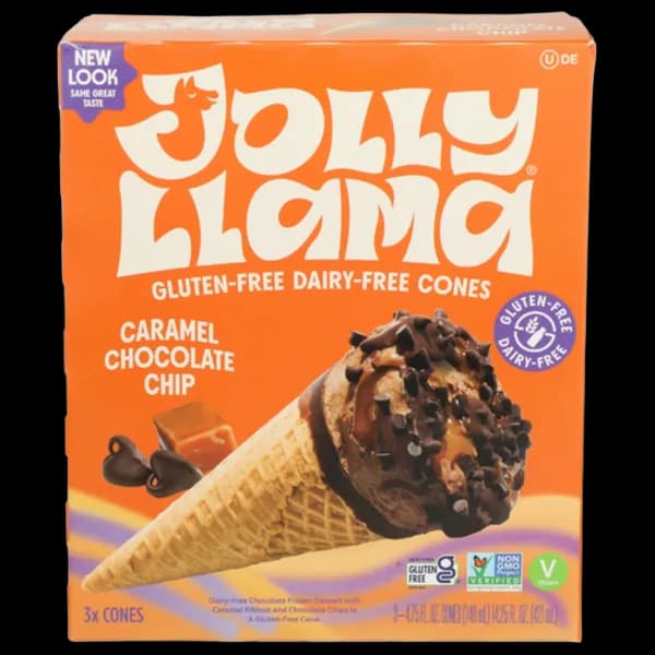 Jolly Llama Dairy-Free Gluten-Free Caramel Chocolate Chip Cones