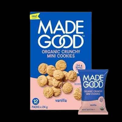 MadeGood Organic Gluten Free Mini Crunchy Cookies Vanilla