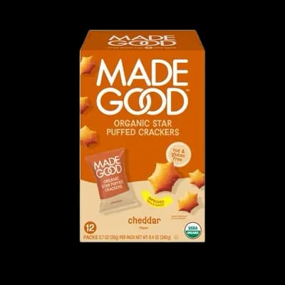 MadeGood Star Puffed Cheddar Crackers Traypack