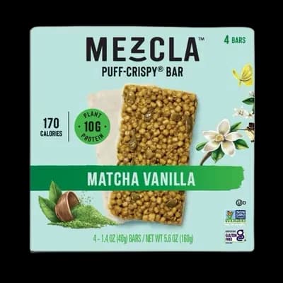 Mezcla Plant Based Matcha Vanilla Protein Bars