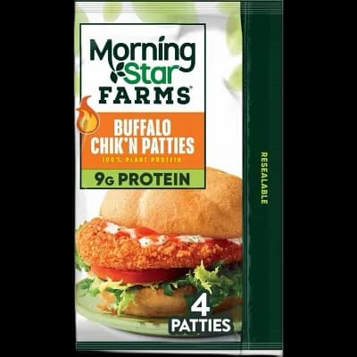 MorningStar Farms Frozen Plant Based Chik'n Patties Buffalo