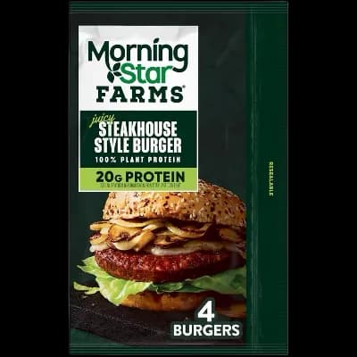 MorningStar Farms Frozen Plant Based Veggie Burgers Steakhouse Style