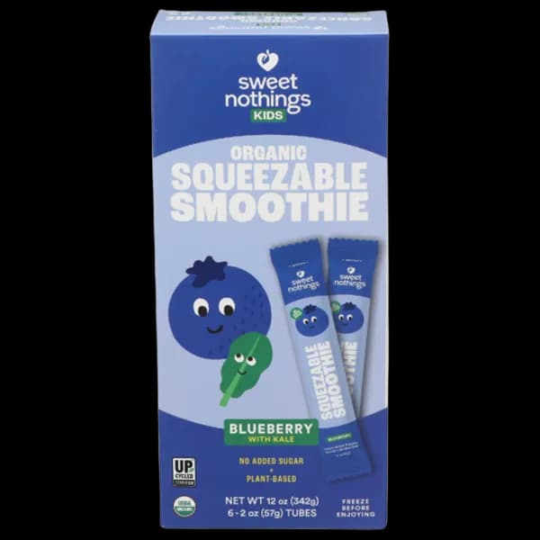 Sweet Nothings Organic Blueberry With Kale Squeezable Smoothie 6 Pack