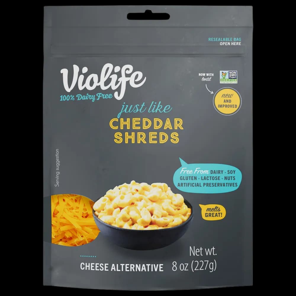 Violife Just Like Cheddar Shreds Shredded Cheese, Dairy-Free Vegan