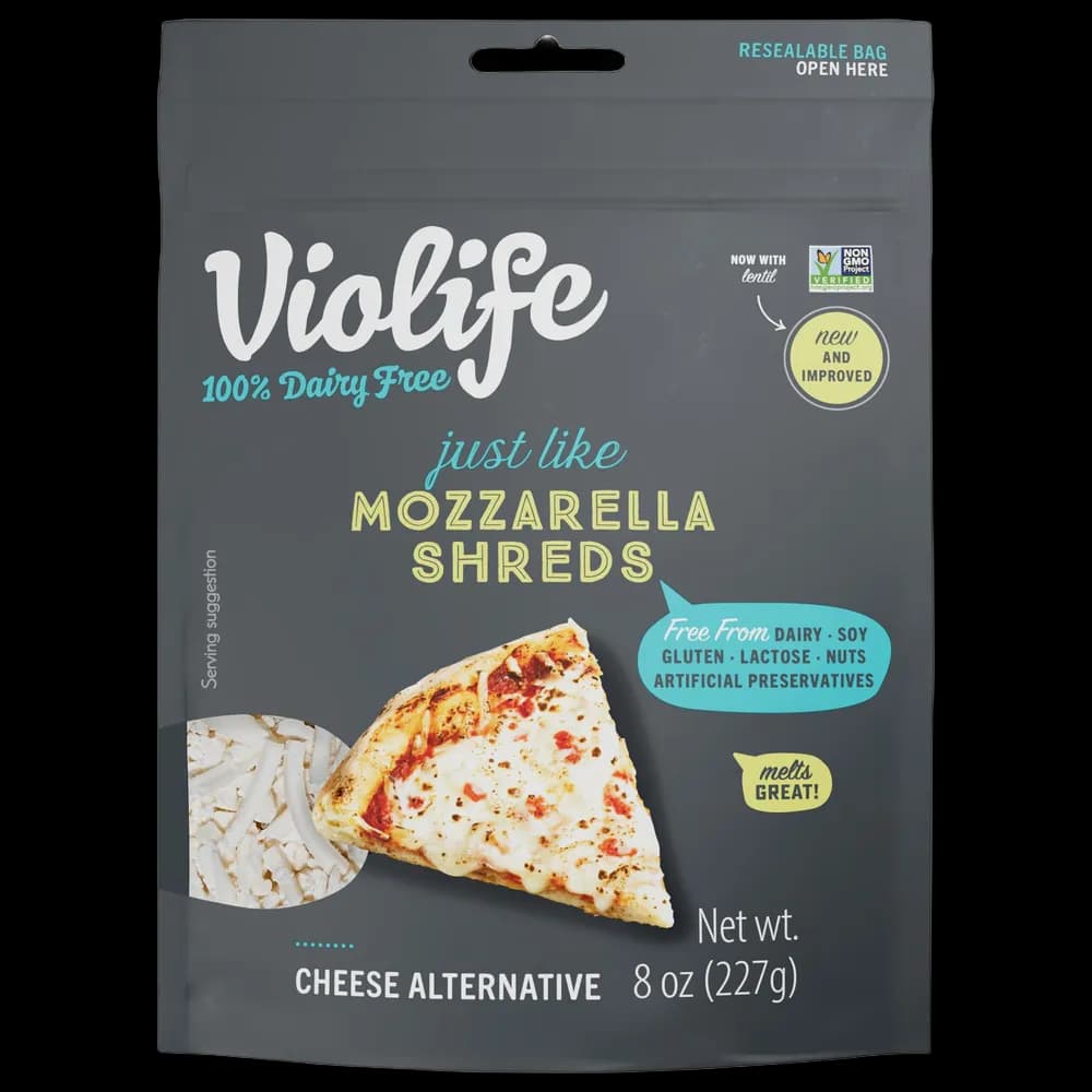 Violife Just Like Mozzarella Shreds Shredded Cheese, Dairy-Free Vegan