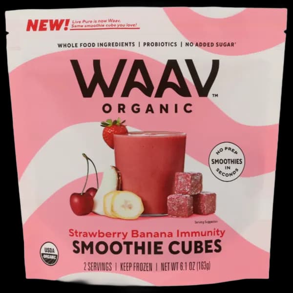 Waav Organic Organic Strawberry Banana Immunity Smoothie Cubes