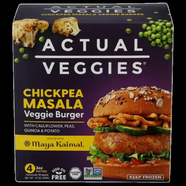 Actual Veggies Chickpea Masala Veggie Burgers