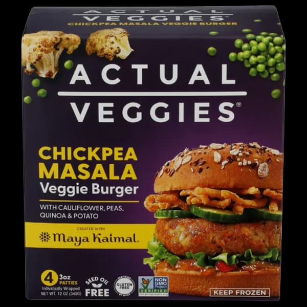 Actual Veggies Chickpea Masala Veggie Burgers