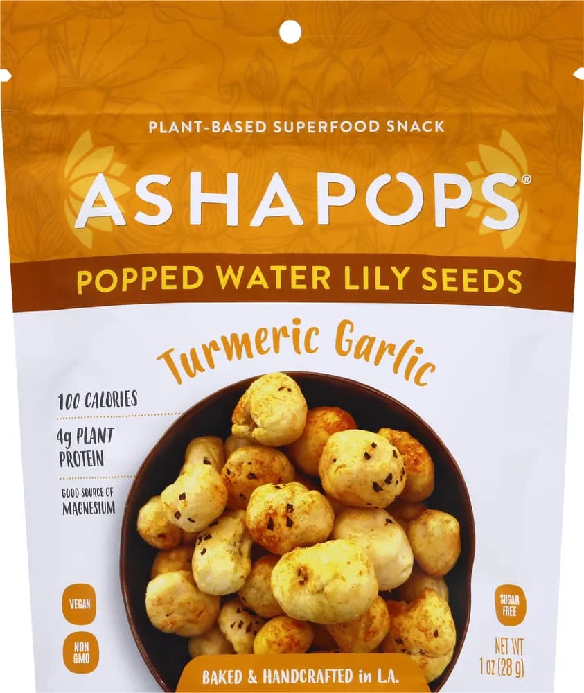Ashapops Popped Water Lily Seeds, Turmeric Garlic