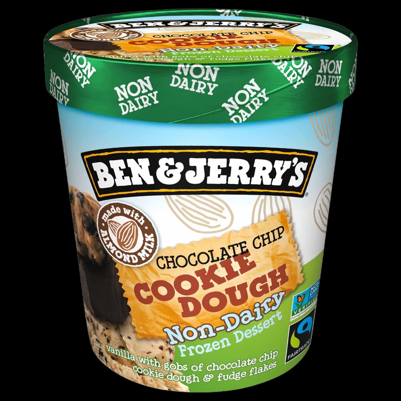 Ben & Jerry's Ice Cream, Non Dairy, Chocolate Chip Cookie Dough, Smooth & Creamy, New Recipe