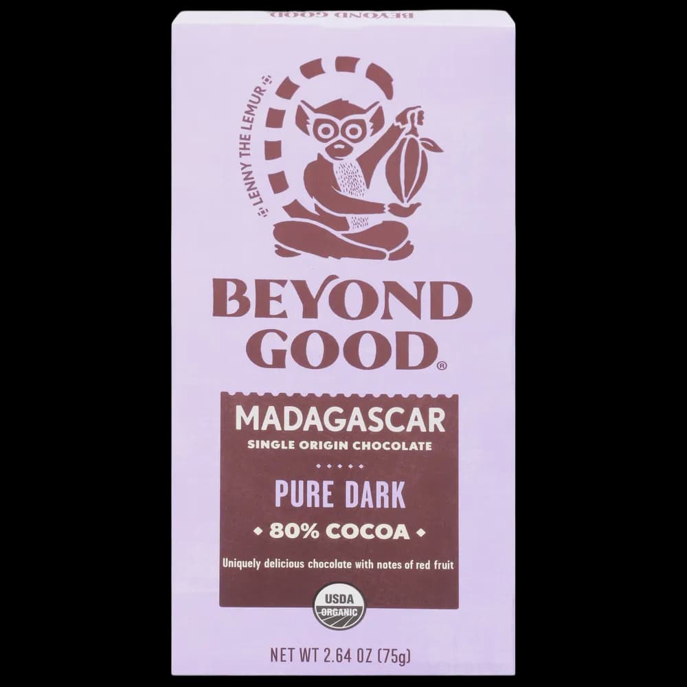 Beyond Good Single Origin Chocolate, Madagascar, Pure Dark, 80% Cocoa