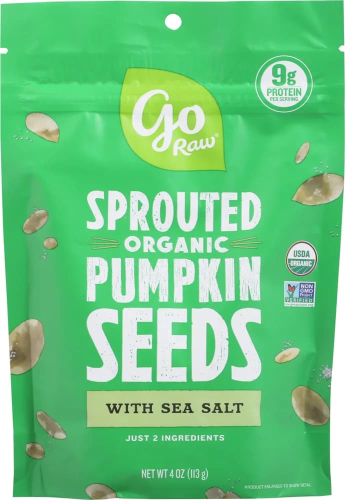 Go Raw Pumpkin Seeds with Sea Salt, Organic, Sprouted