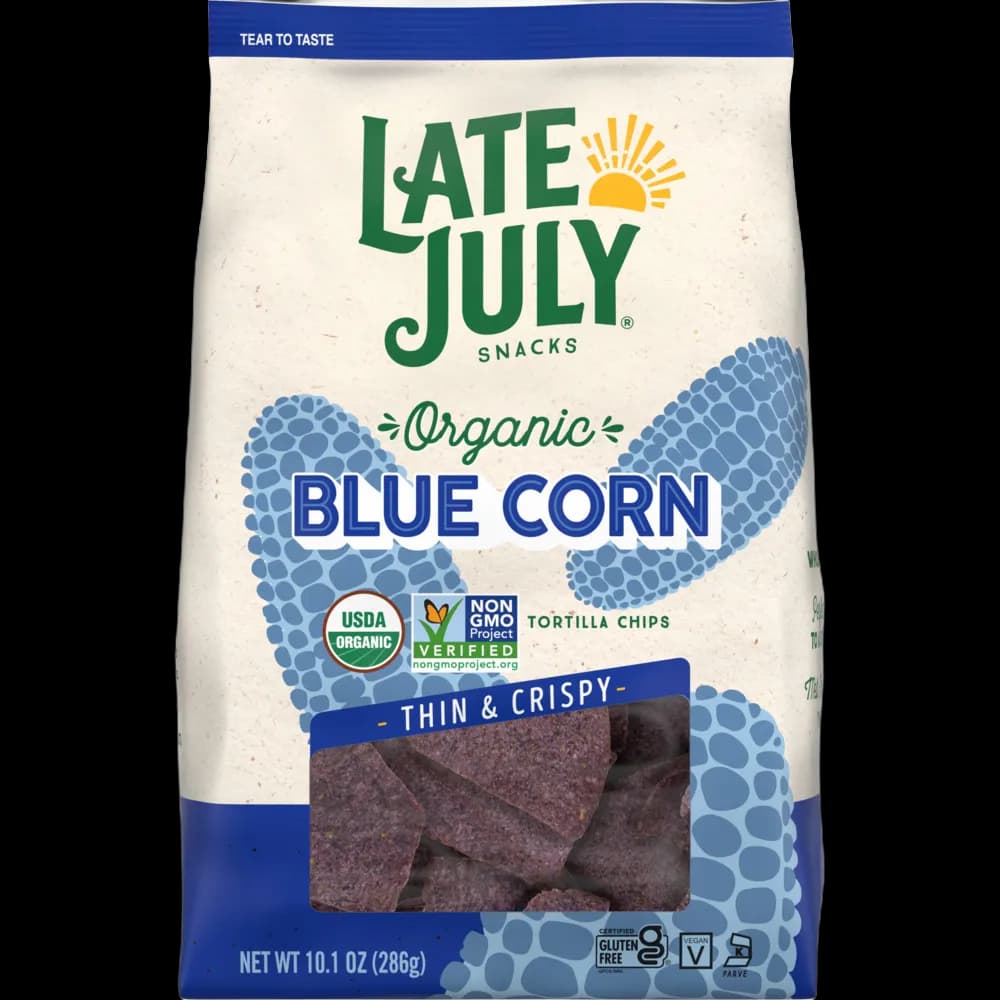 LATE JULY® Snacks Multigrain Blue Corn Tortilla Chips