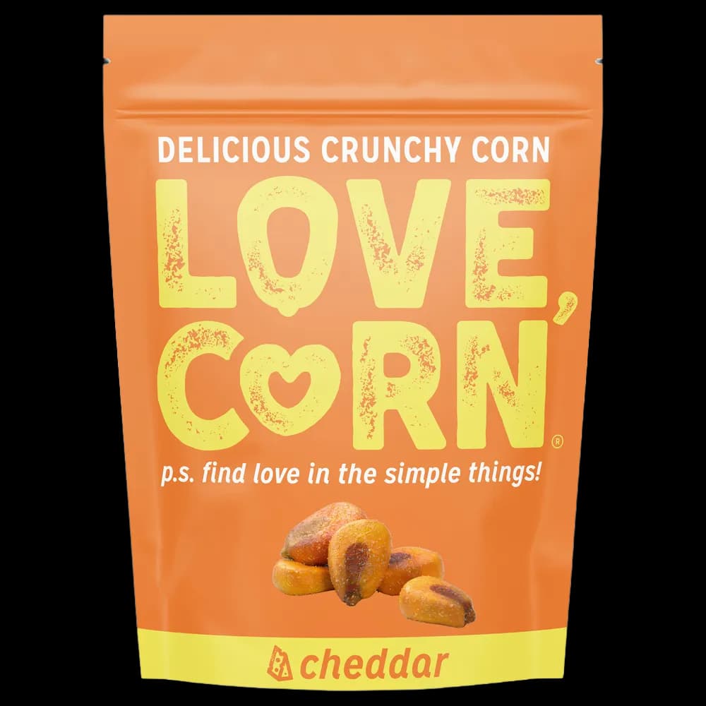 Love Corn Crunchy Cheddar Vegan Flavored Corn Snack