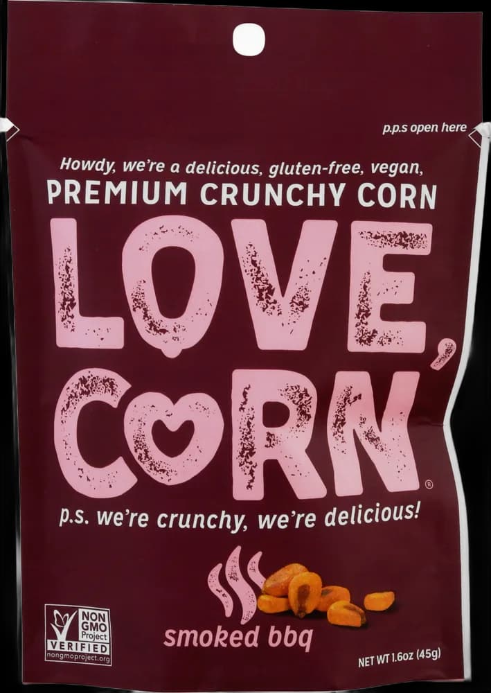 Love Corn Crunchy Corn, Premium, Smoked BBQ