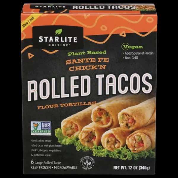Starlite Plant Based Santa Fe Chick'n Rolled Tacos
