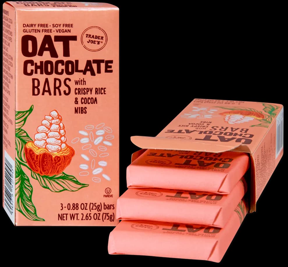 Trader Joe’s Oat Chocolate Bars with Crispy Rice & Cocoa Nibs