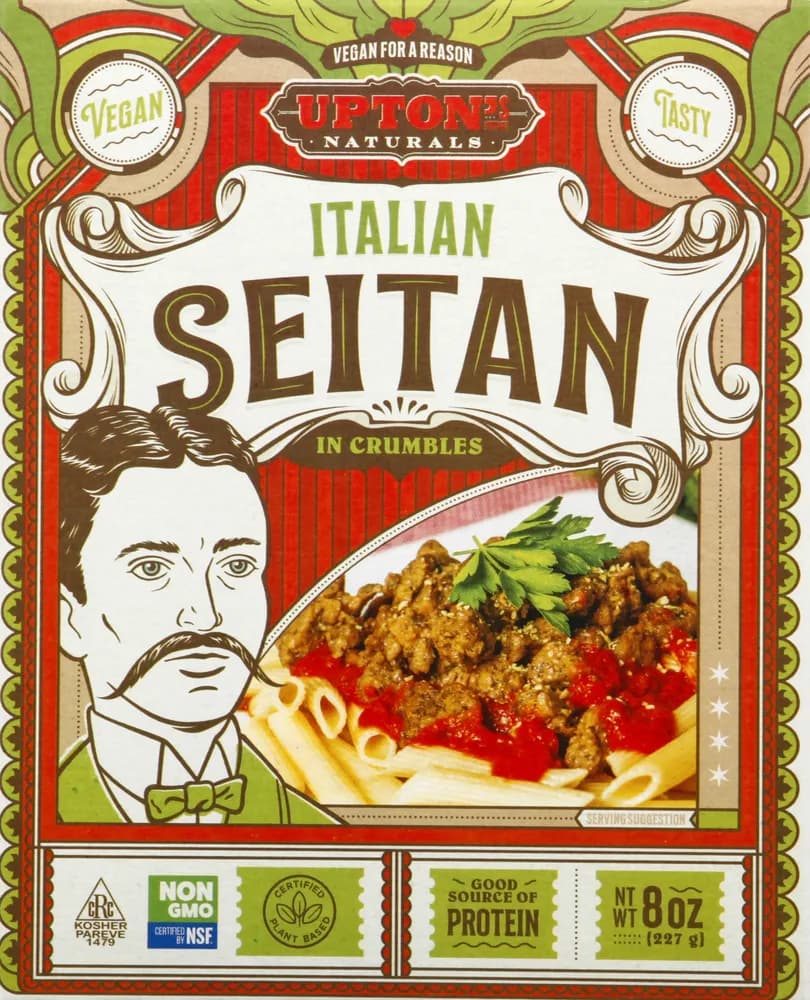 Uptons Naturals Seitan, in Crumbles, Italian